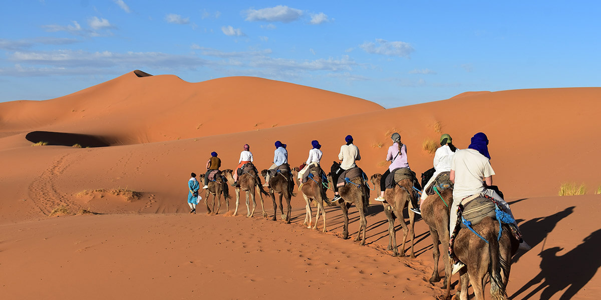 camel trekking in morocco